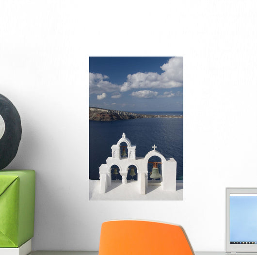 Mediterranean Sea and Island of Thirassia in the distance Wall Mural