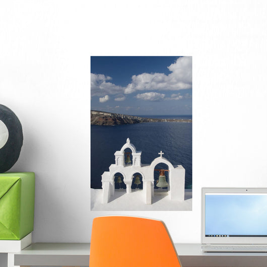 Mediterranean Sea and Island of Thirassia in the distance Wall Mural