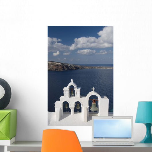 Mediterranean Sea and Island of Thirassia in the distance Wall Mural