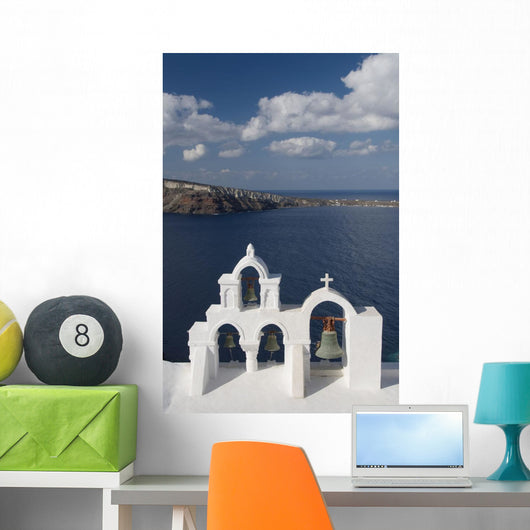 Mediterranean Sea and Island of Thirassia in the distance Wall Mural