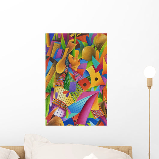 Guatemala, Lake Atitlan, Panajachel, colorful painting for sale Wall Mural
