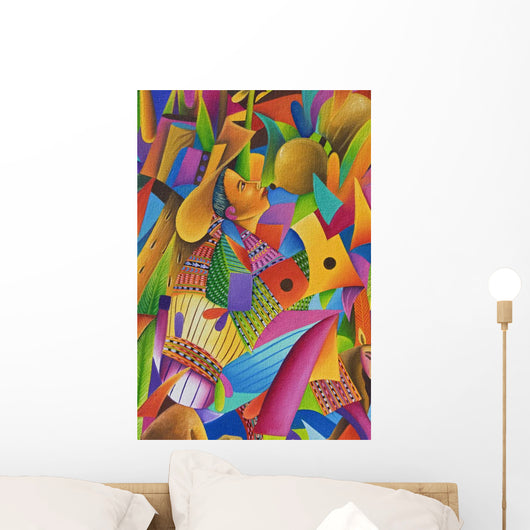 Guatemala, Lake Atitlan, Panajachel, colorful painting for sale Wall Mural