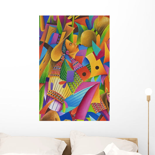 Guatemala, Lake Atitlan, Panajachel, colorful painting for sale Wall Mural