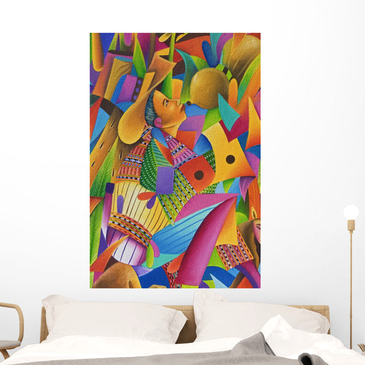 Guatemala, Lake Atitlan, Panajachel, colorful painting for sale Wall Mural