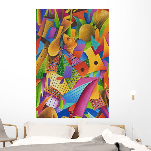 Guatemala, Lake Atitlan, Panajachel, colorful painting for sale Wall Mural