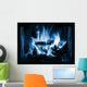 HDR photo of magic icy blue flames Wall Mural
