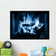 HDR photo of magic icy blue flames Wall Mural