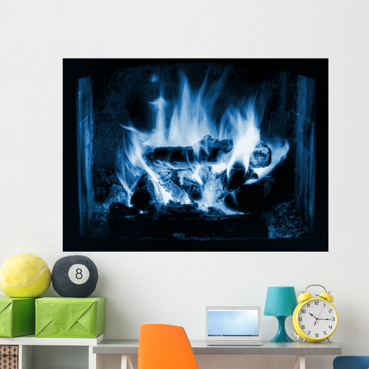 HDR photo of magic icy blue flames Wall Mural