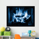 HDR photo of magic icy blue flames Wall Mural
