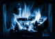 HDR photo of magic icy blue flames Wall Mural