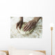 Close-Up Of Hands Kneading Dough Wall Mural