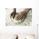 Close-Up Of Hands Kneading Dough Wall Mural