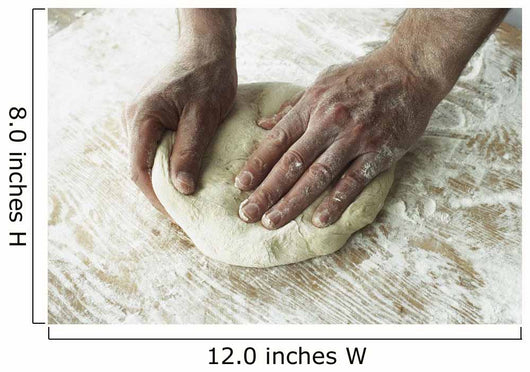 Close-Up Of Hands Kneading Dough Wall Mural