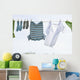 Laundry Hanging On Outdoor Clothesline Wall Mural