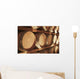 Wine Barrels Stacked On Shelves Wall Mural