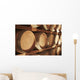 Wine Barrels Stacked On Shelves Wall Mural