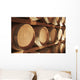 Wine Barrels Stacked On Shelves Wall Mural