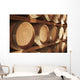 Wine Barrels Stacked On Shelves Wall Mural