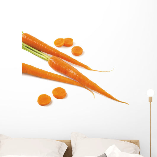 Close-Up Of Fresh Carrots Wall Mural