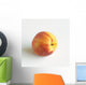 Close-Up Of Ripe Peach On White Background Wall Mural