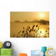 Canada Geese In Flight At Sunrise Wall Mural