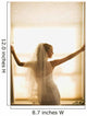 A Bride Pondering Her Big Day While Looking Out A Window Wall Mural