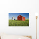 Metal Grain Bin And Wooden Grain Bin In Wheat Field Wall Mural