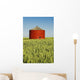 Red Grain Bin In Wheat Field Wall Mural