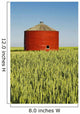 Red Grain Bin In Wheat Field Wall Mural