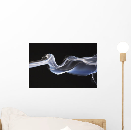 Close-Up Detail Of Smoke Against Black Background Wall Mural