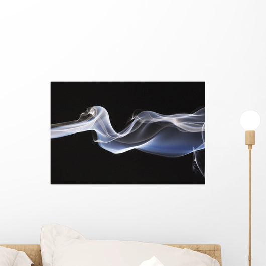 Close-Up Detail Of Smoke Against Black Background Wall Mural