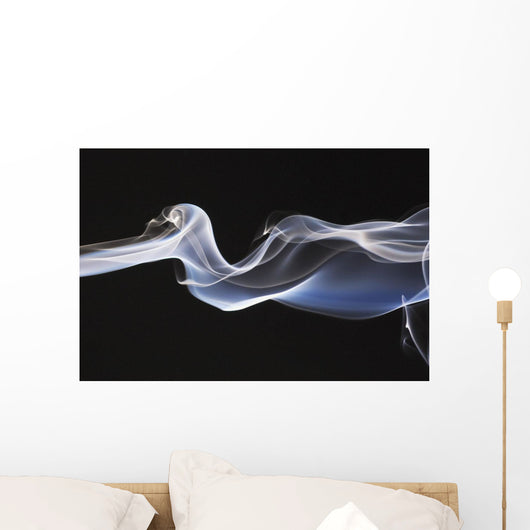 Close-Up Detail Of Smoke Against Black Background Wall Mural