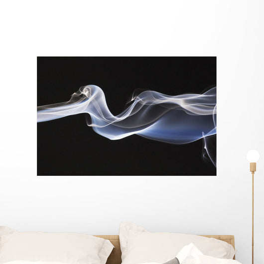 Close-Up Detail Of Smoke Against Black Background Wall Mural