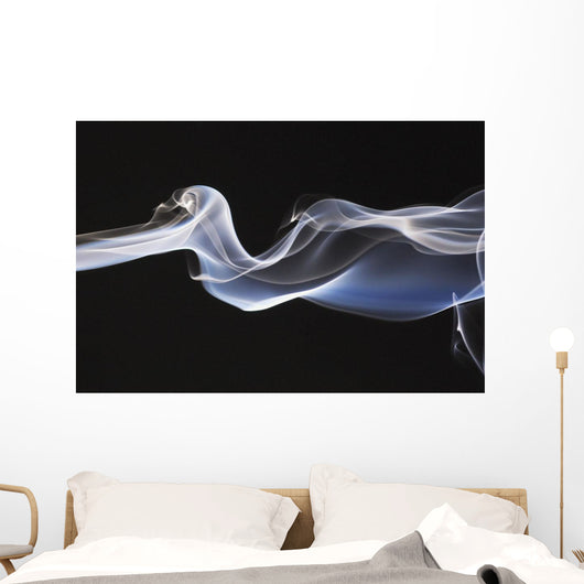 Close-Up Detail Of Smoke Against Black Background Wall Mural