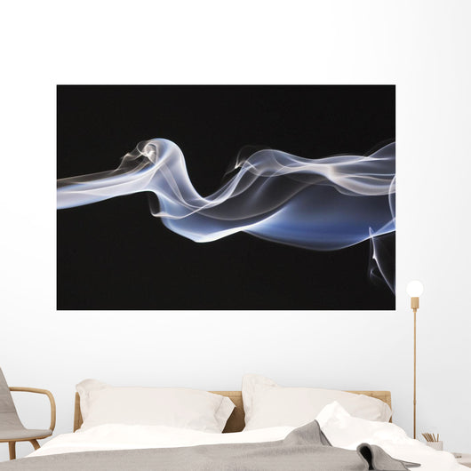 Close-Up Detail Of Smoke Against Black Background Wall Mural