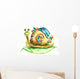 Snail in eco-house.My own watercolor painting. Wall Decal