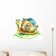 Snail in eco-house.My own watercolor painting. Wall Decal