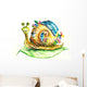 Snail in eco-house.My own watercolor painting. Wall Decal