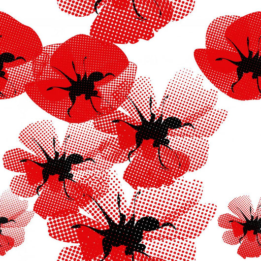 Floral Seamless Pattern with Wall Decal