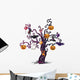Gloomy Cartoon Halloween Tree Wall Decal