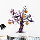 Gloomy Cartoon Halloween Tree Wall Decal