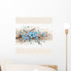 Floral turquoise greeting card Wall Mural