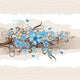 Floral turquoise greeting card Wall Mural