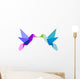 Couple Colorful Origami Hummingbird