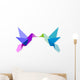 Couple Colorful Origami Hummingbird