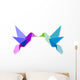 Couple Colorful Origami Hummingbird