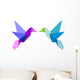 Couple Colorful Origami Hummingbird