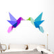 Couple Colorful Origami Hummingbird