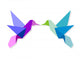 Couple Colorful Origami Hummingbird