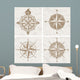 Vintage compass roses Wall Mural
